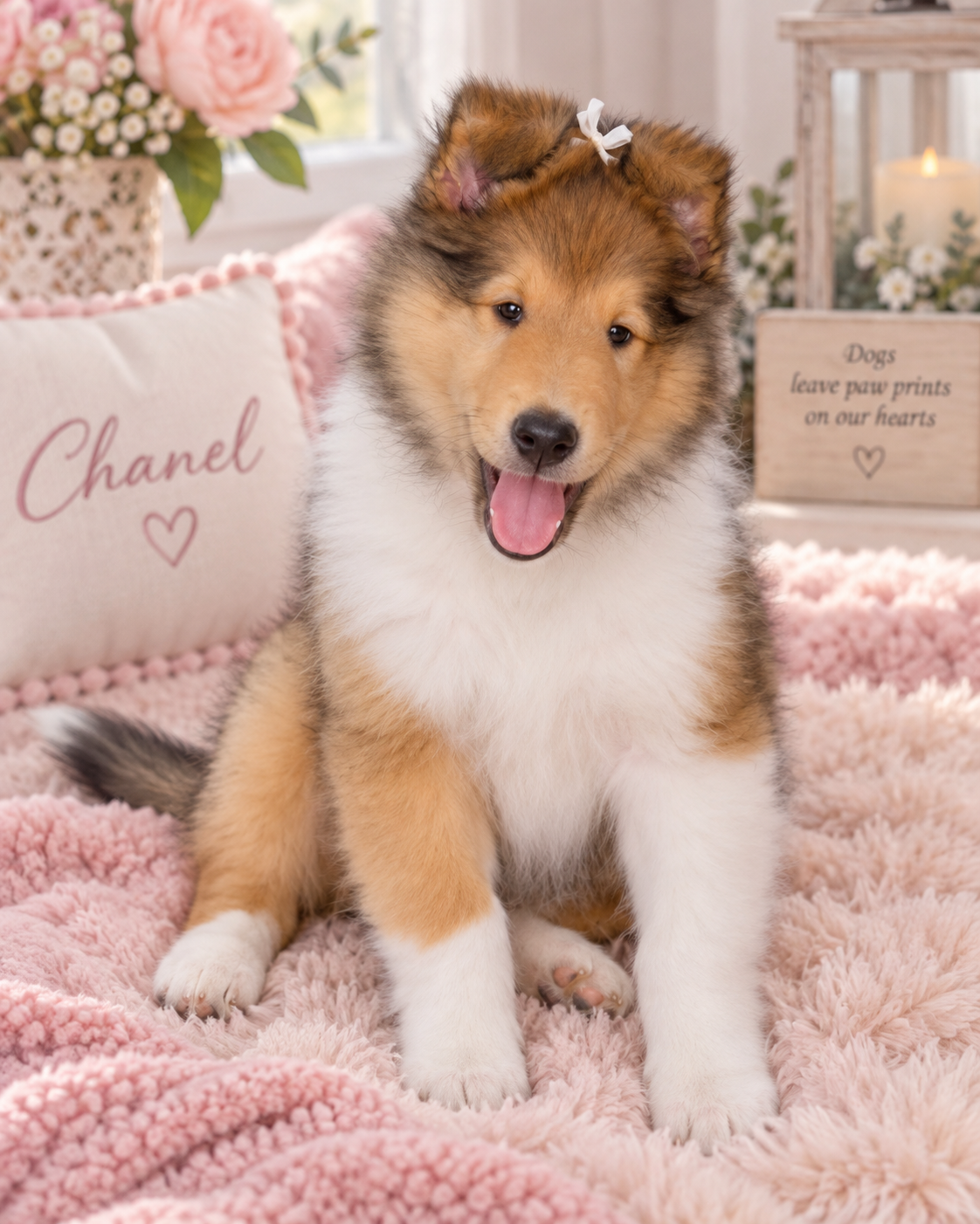 Chanel as a puppy indoors