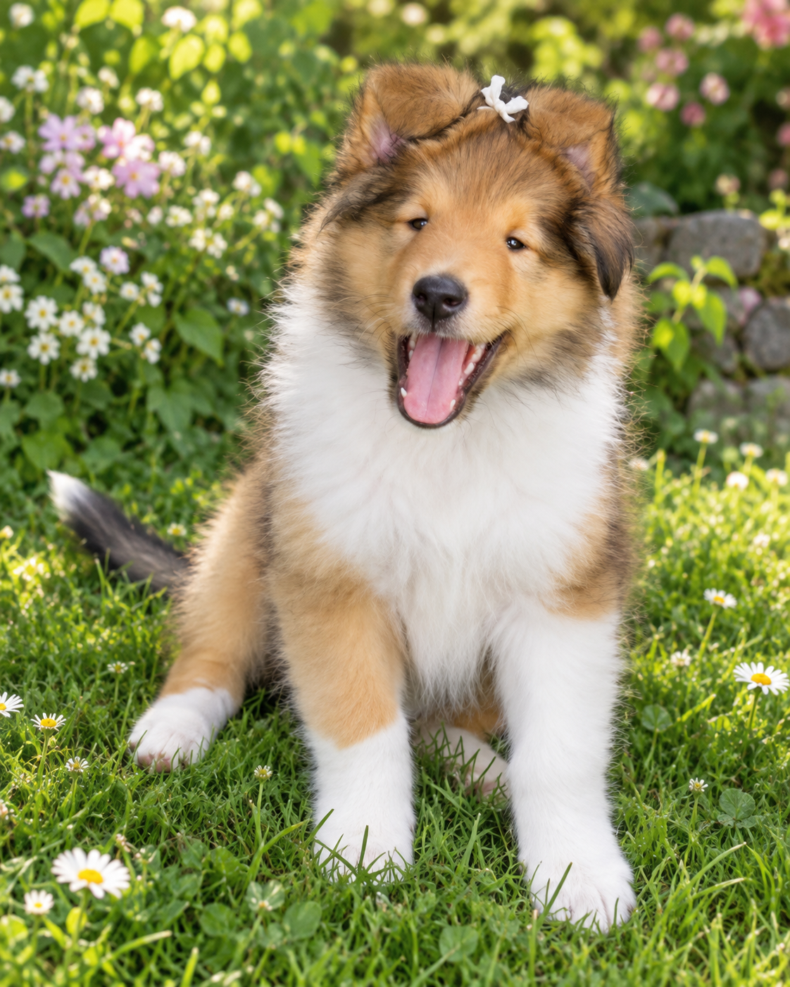 Chanel as a puppy outdoors